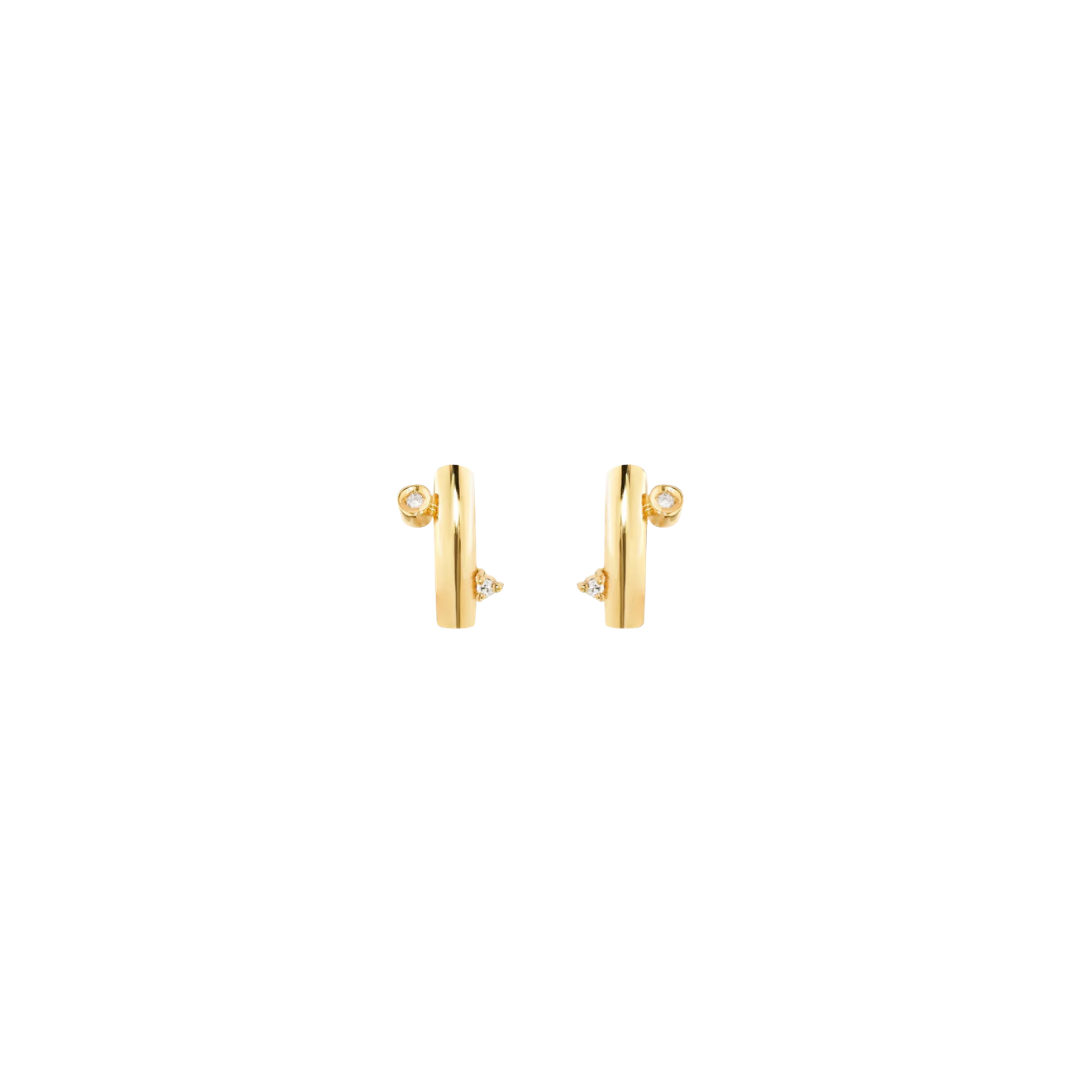 Carolina Neves- Mini Diamond Curved Earring – Henri Noël