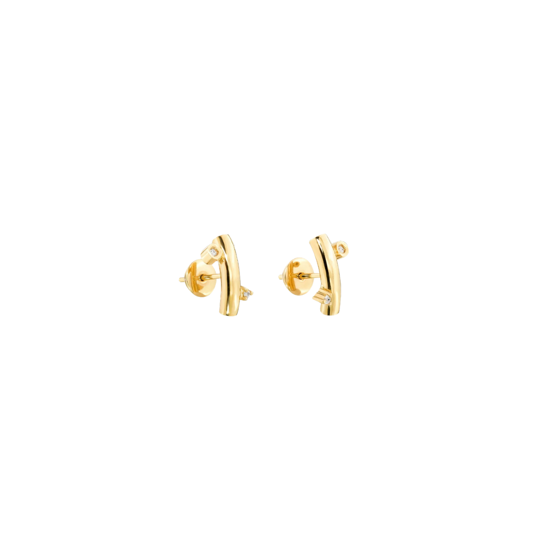 Carolina Neves- Mini Diamond Curved Earring – Henri Noël