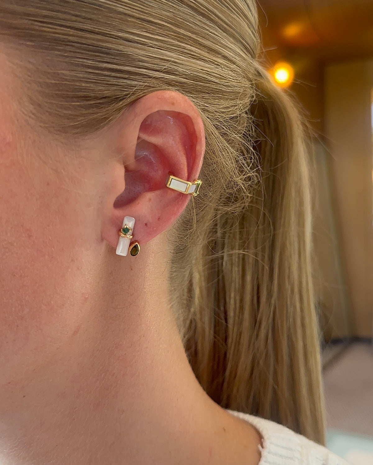Carolina Neves- Gemstone Concave Ear Cuff – Henri Noël
