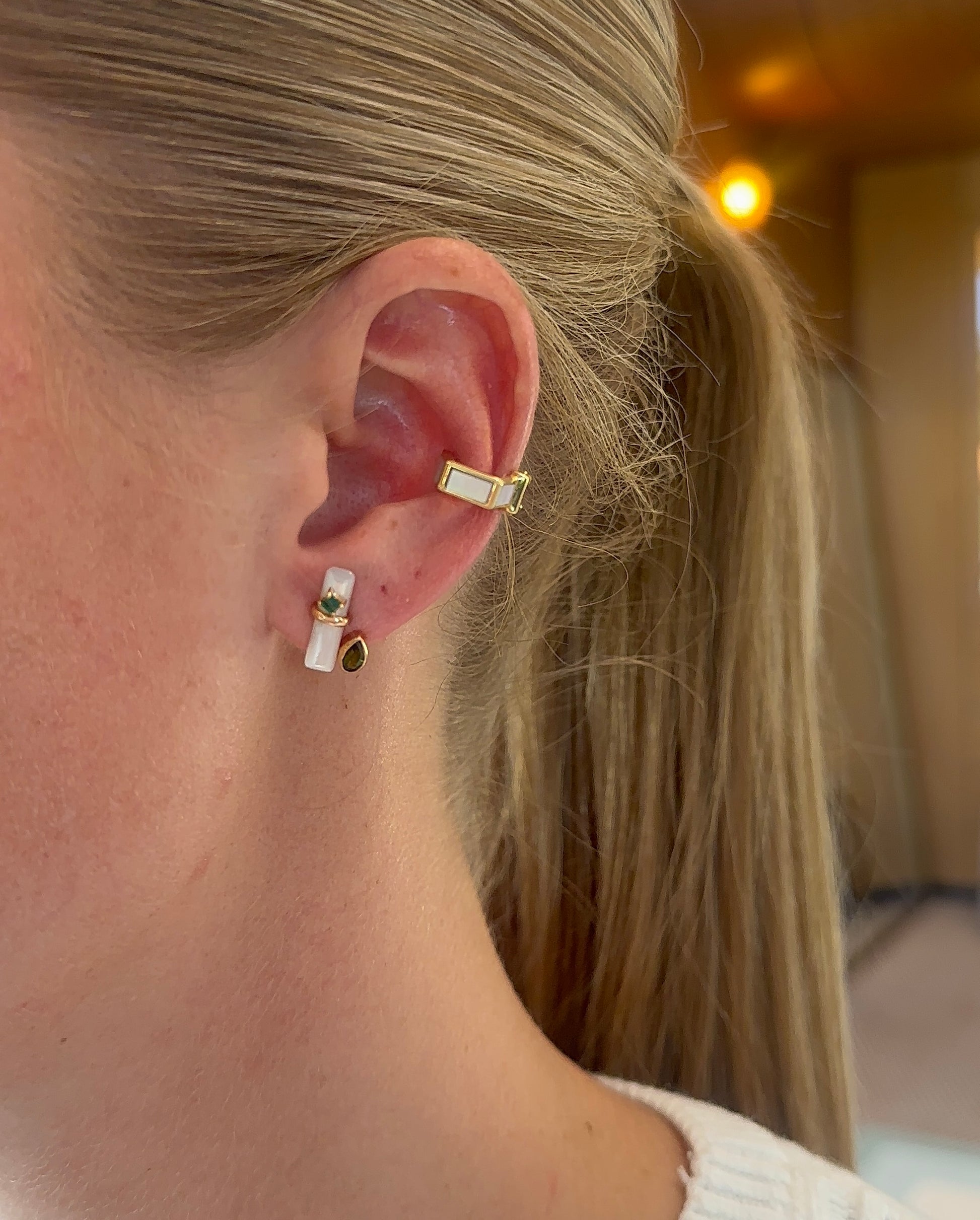 Carolina Neves- Gemstone Concave Ear Cuff – Henri Noël