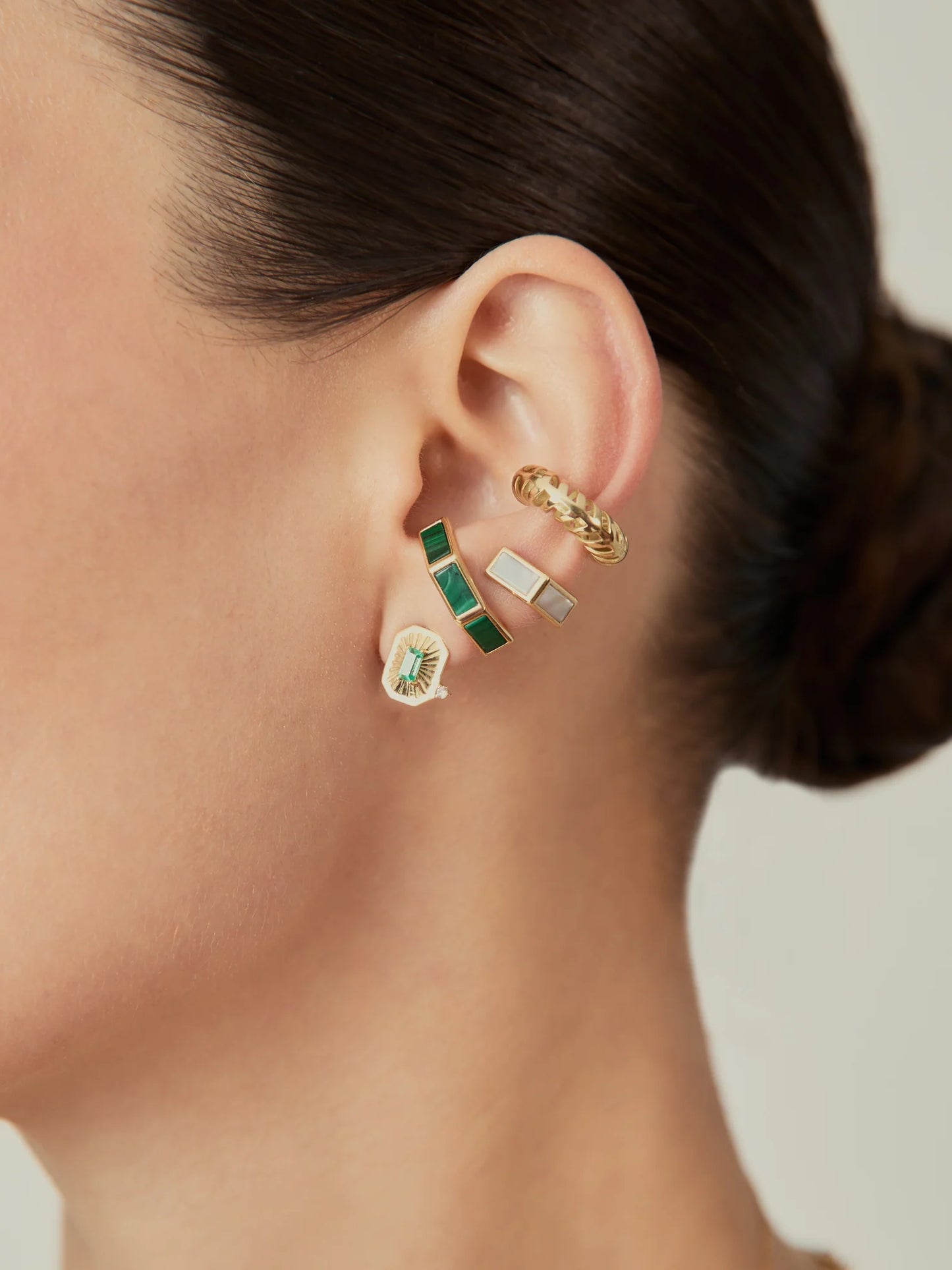 Carolina Neves- Gemstone Concave Ear Cuff – Henri Noël