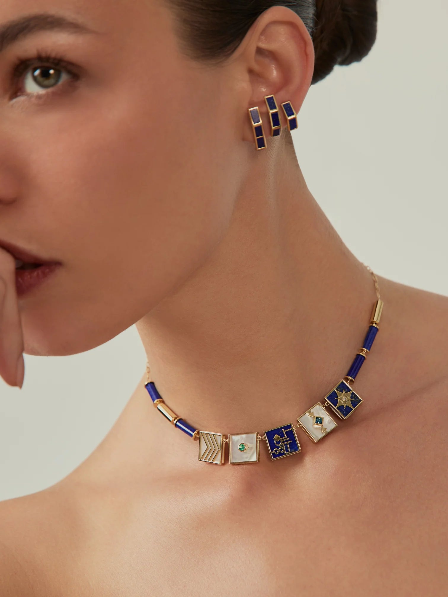 Carolina Neves- Gemstone Concave Ear Cuff – Henri Noël