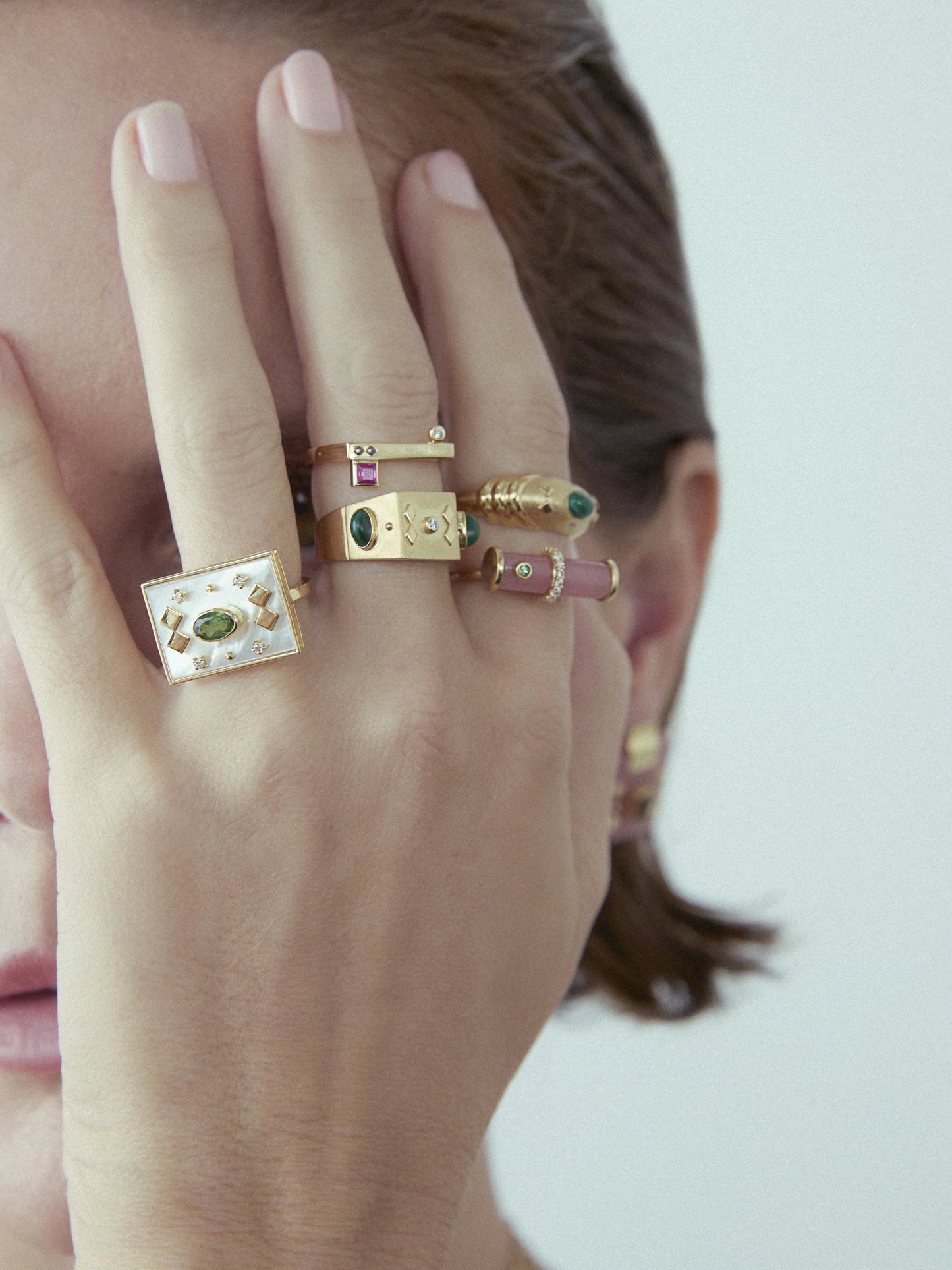 Carolina Neves- Geometric Ruby and Diamond Ring – Henri Noël