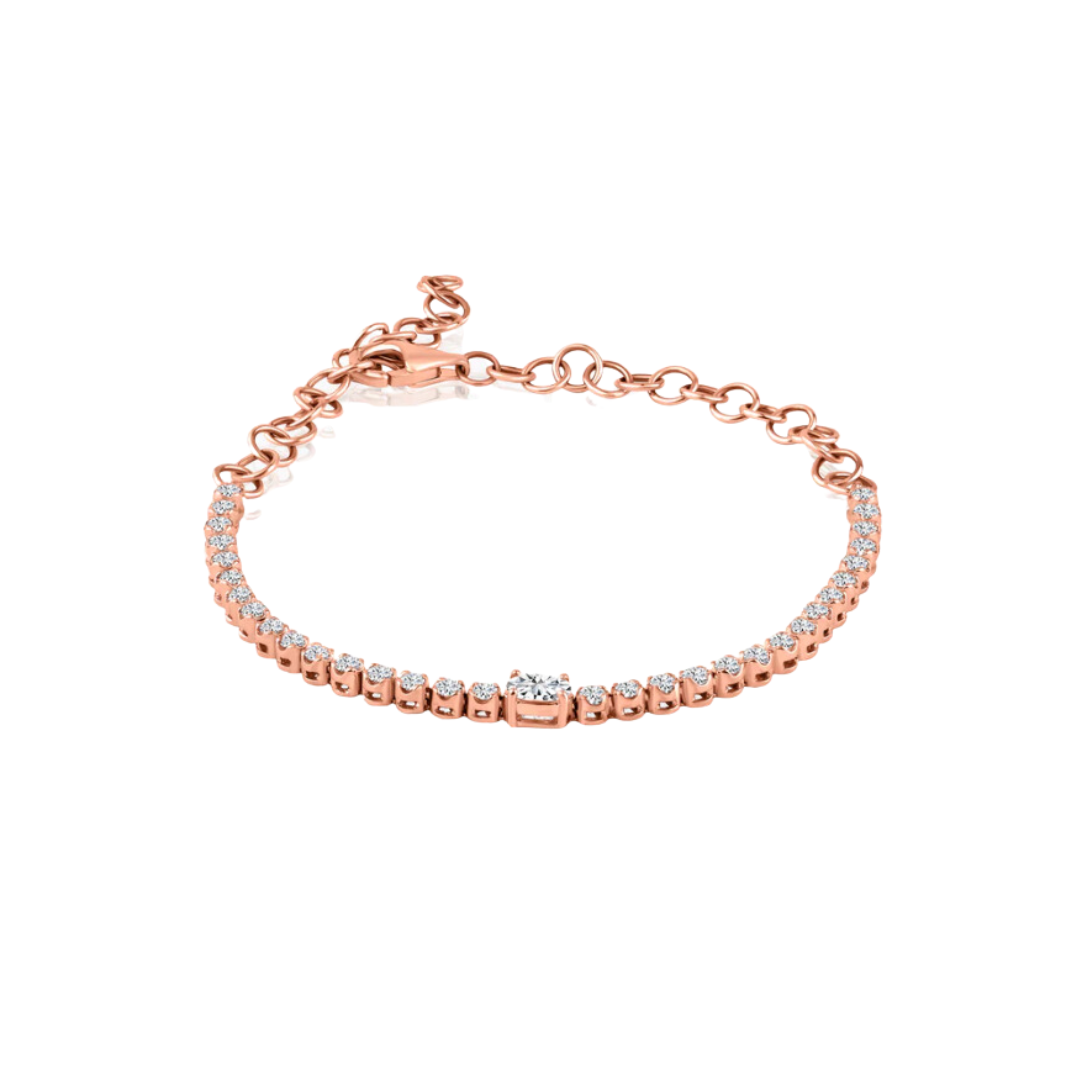 Center Diamond Half Tennis Bracelet – Henri Noël