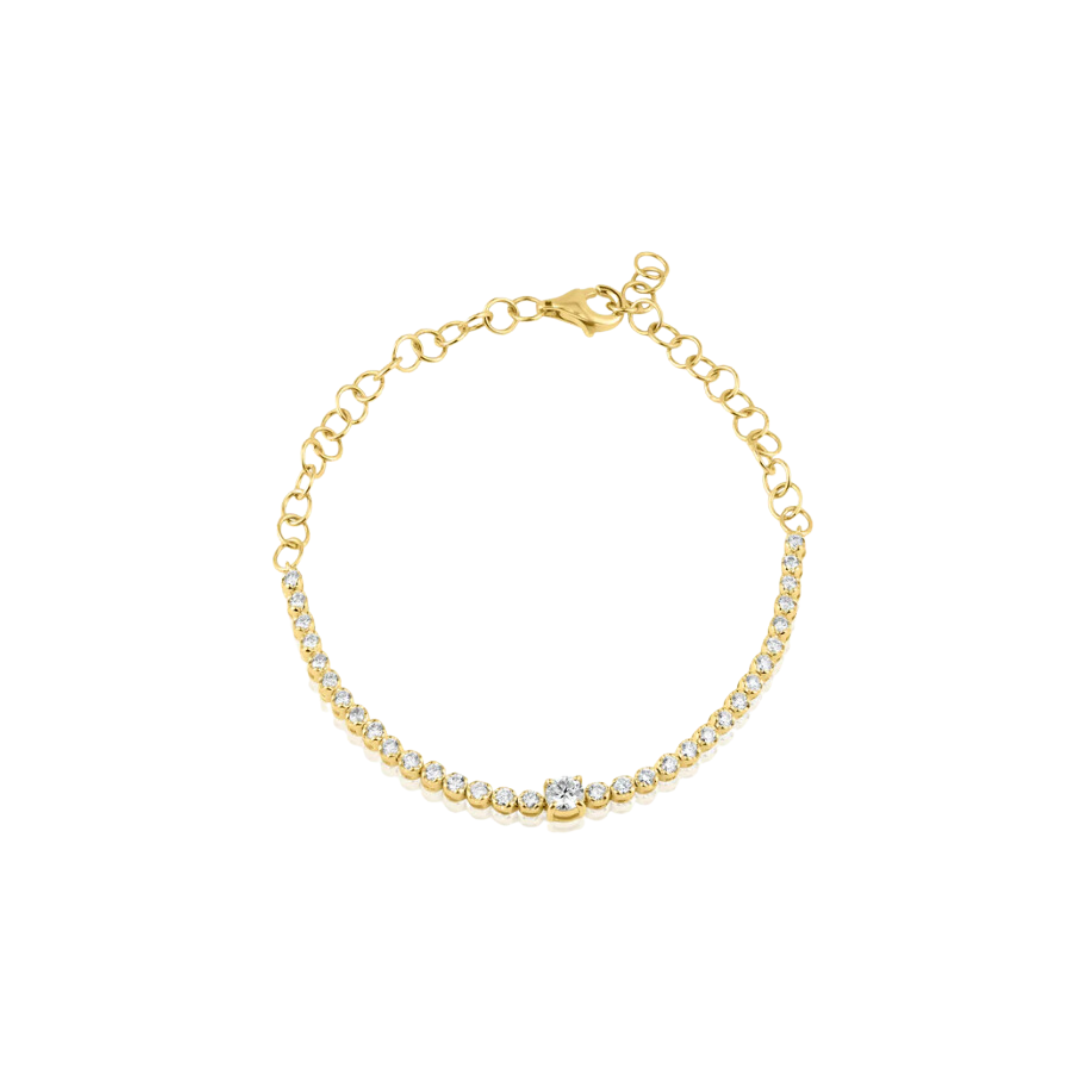 Center Diamond Half Tennis Bracelet – Henri Noël
