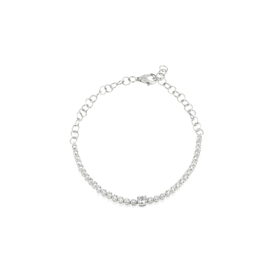 Center Diamond Half Tennis Bracelet – Henri Noël