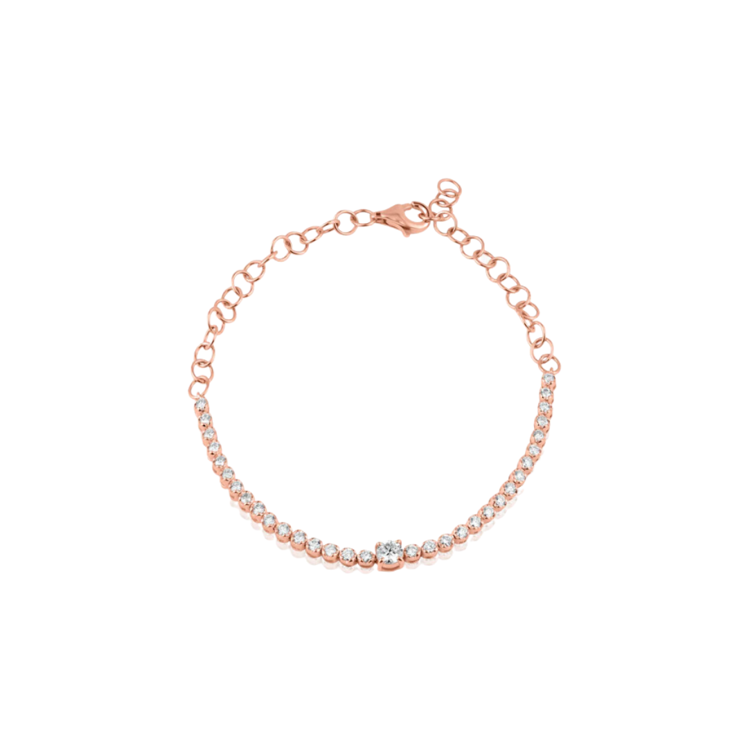 Center Diamond Half Tennis Bracelet – Henri Noël