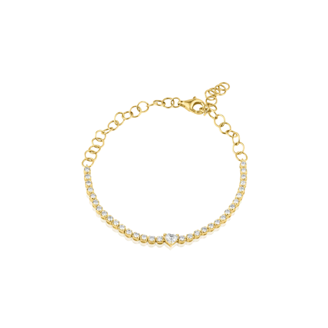 Center Diamond Half Tennis Bracelet – Henri Noël