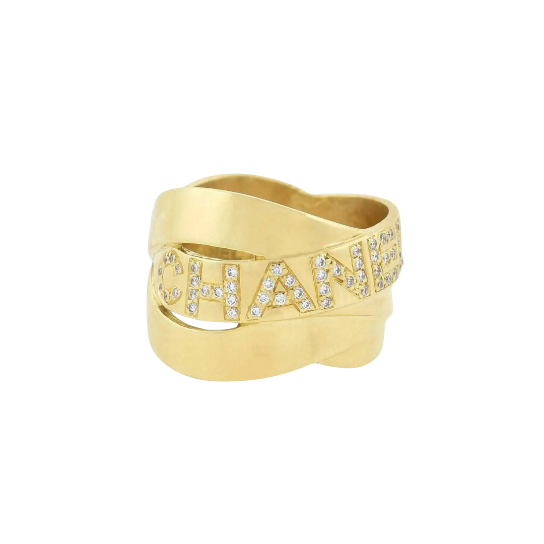 Chanel 18 Karat Gold Diamond "Bolduc" Ring – Henri Noël