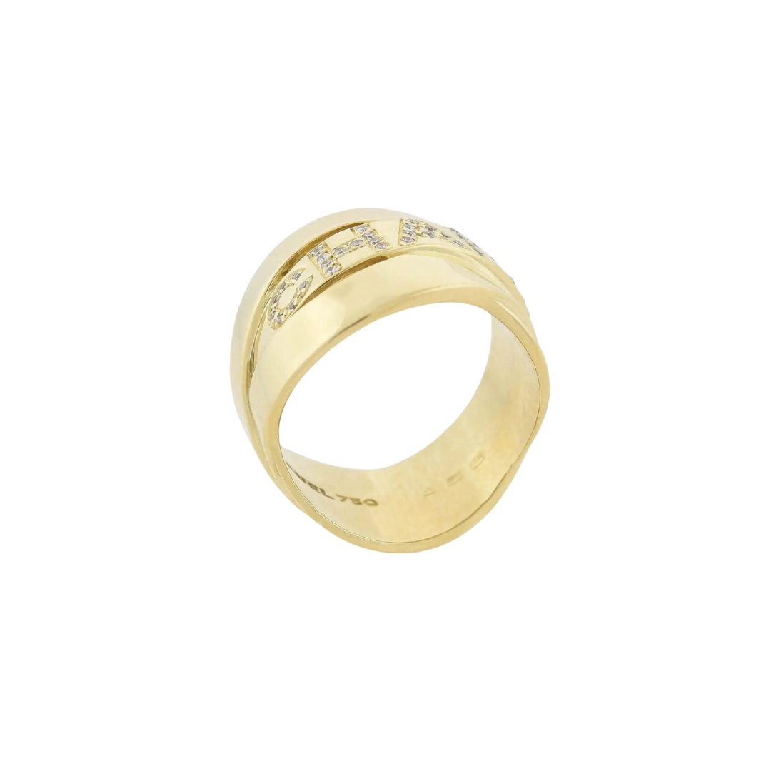 Chanel 18 Karat Gold Diamond "Bolduc" Ring – Henri Noël