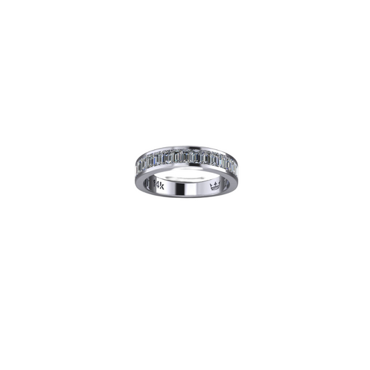 Channel Set Emerald Diamond Band – Henri Noël