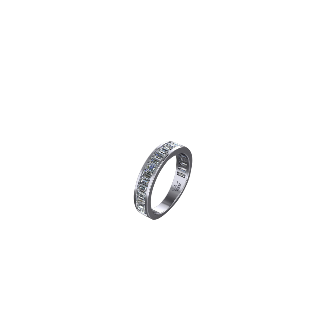 Channel Set Emerald Diamond Band – Henri Noël