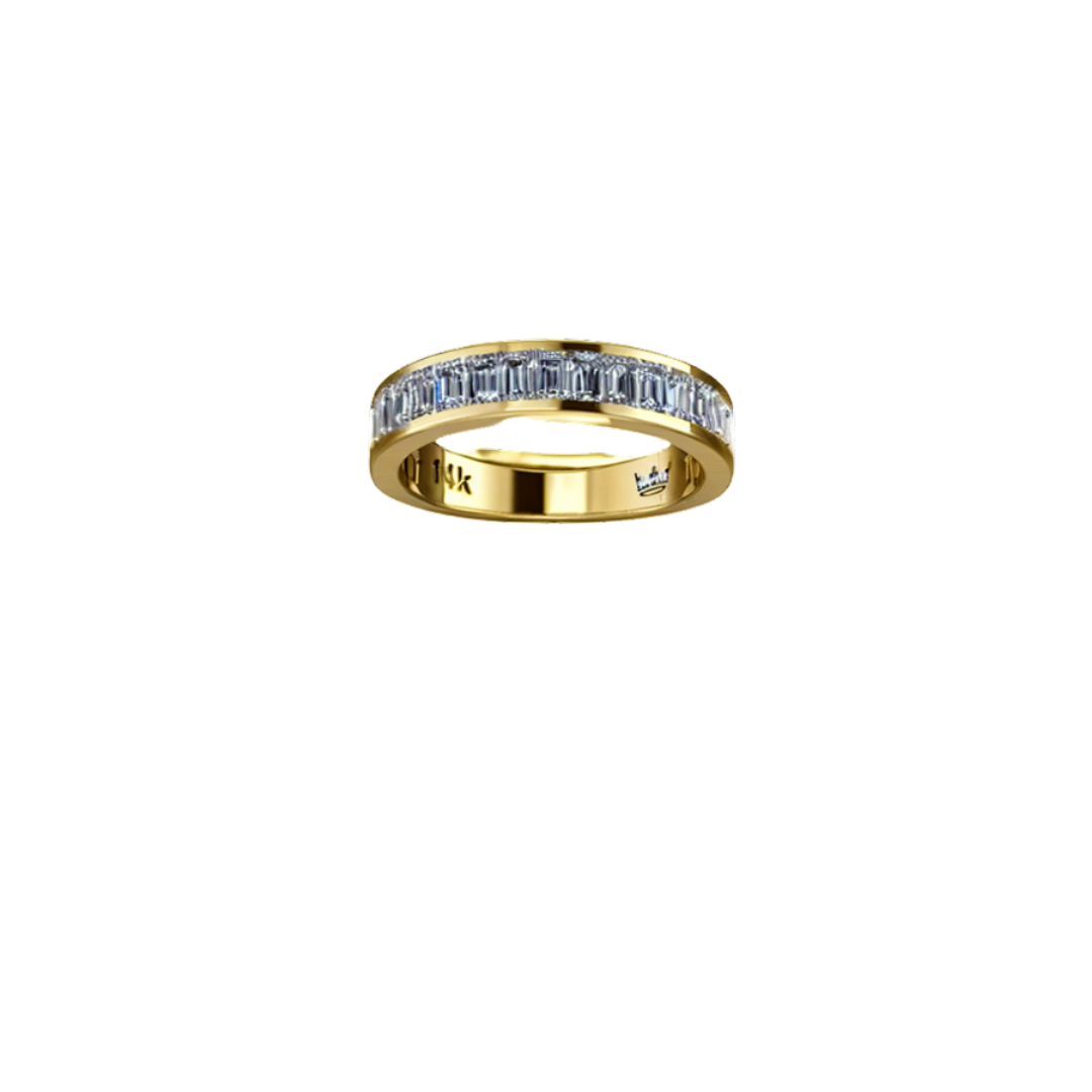 Channel Set Emerald Diamond Band – Henri Noël