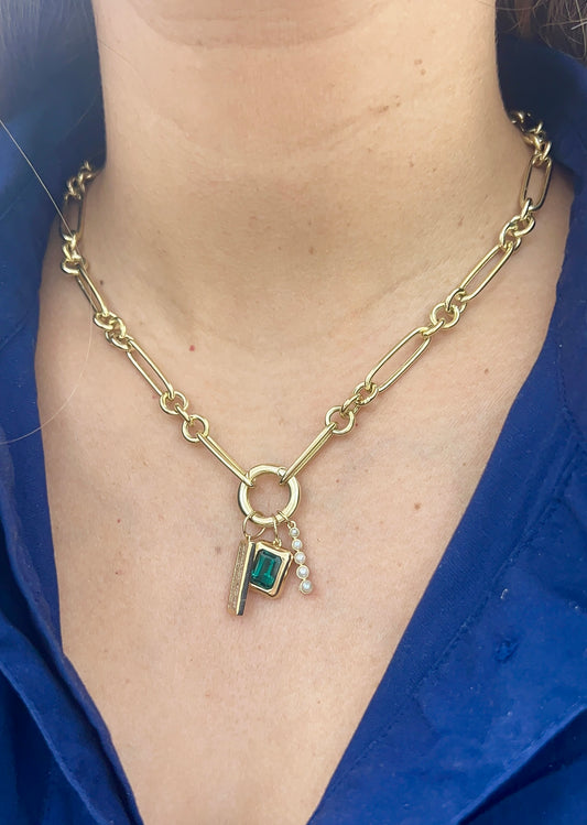 Circle Charm Bail Necklace – Henri Noël