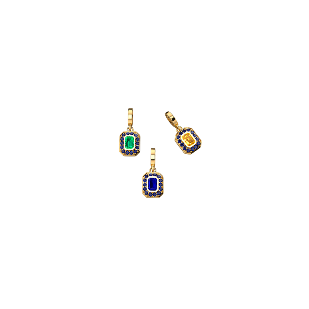 Green and Blue Sapphire Charm – Henri Noël