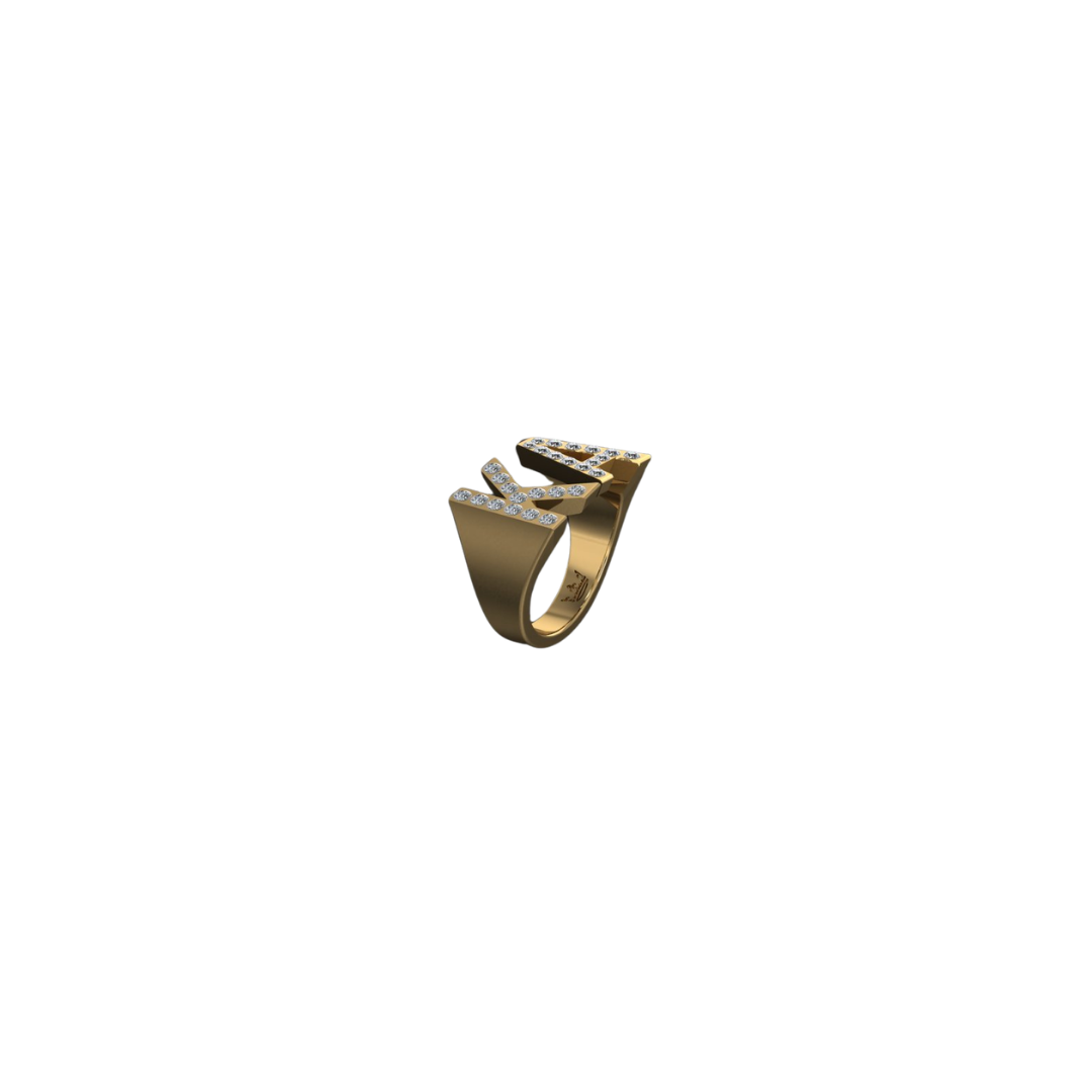 Custom Solid Gold Initial Ring – Henri Noël