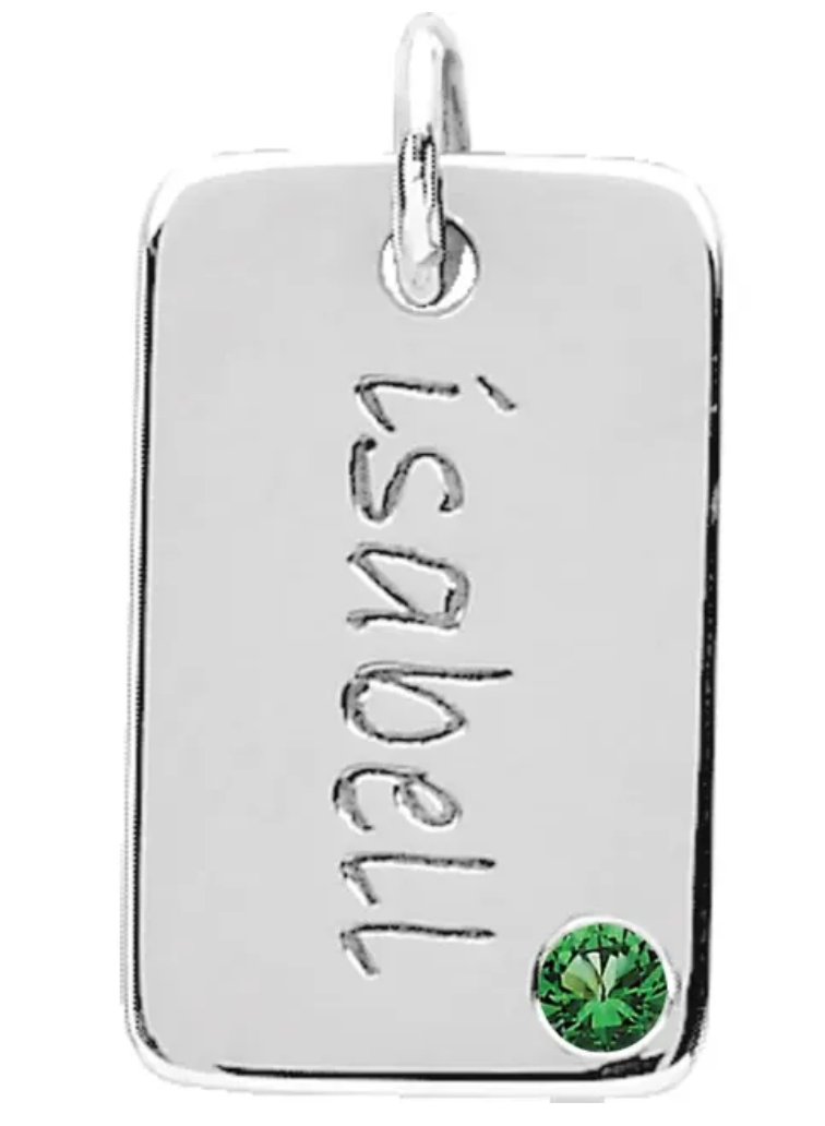 Custom Birthstone Nameplate Necklace – Henri Noël