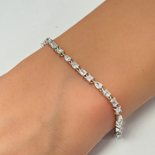Mixed Shape Prong Tennis Bracelet