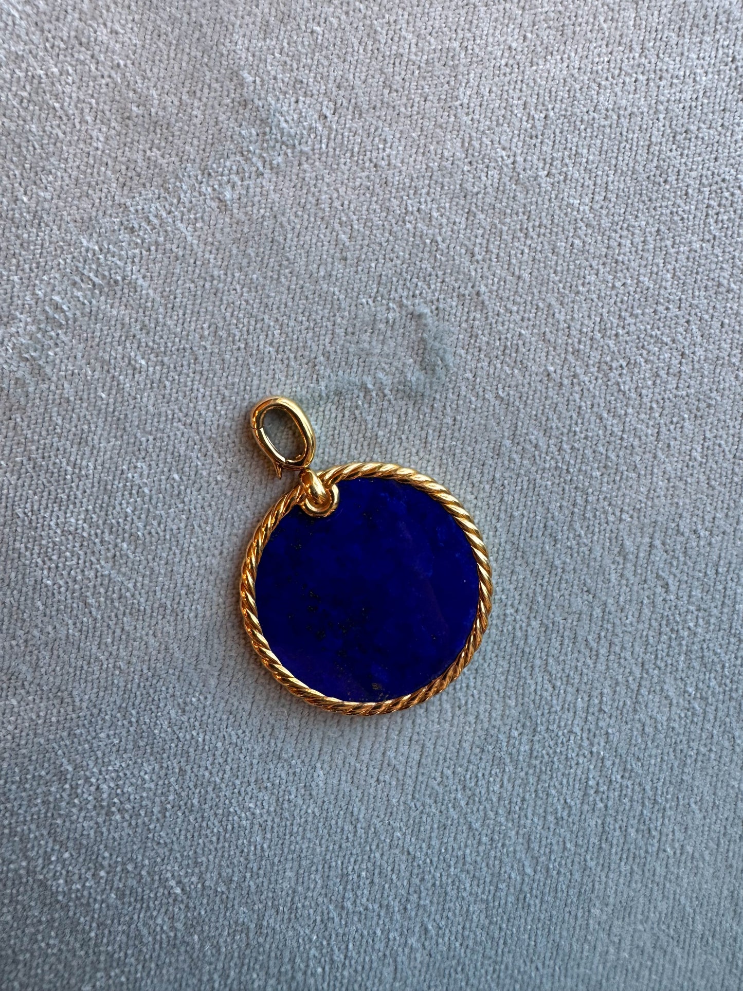 Estate David Yurman Lapis Disc Pendant
