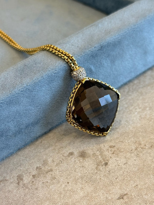 Estate David Yurman Smokey Quartz Pendant Necklace – Henri Noël