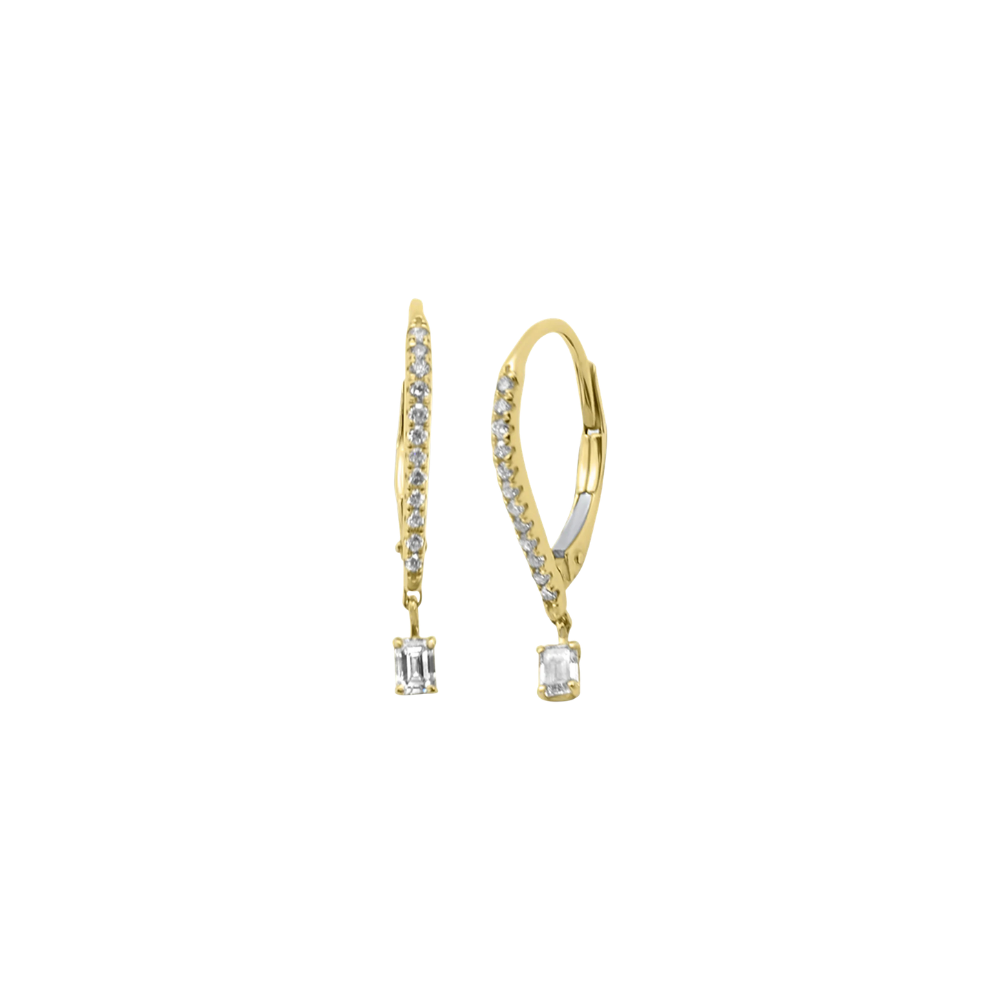 Diamond Hoop with Diamond Dangle – Henri Noël