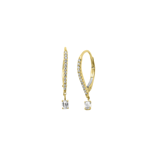 Diamond Hoop with Diamond Dangle