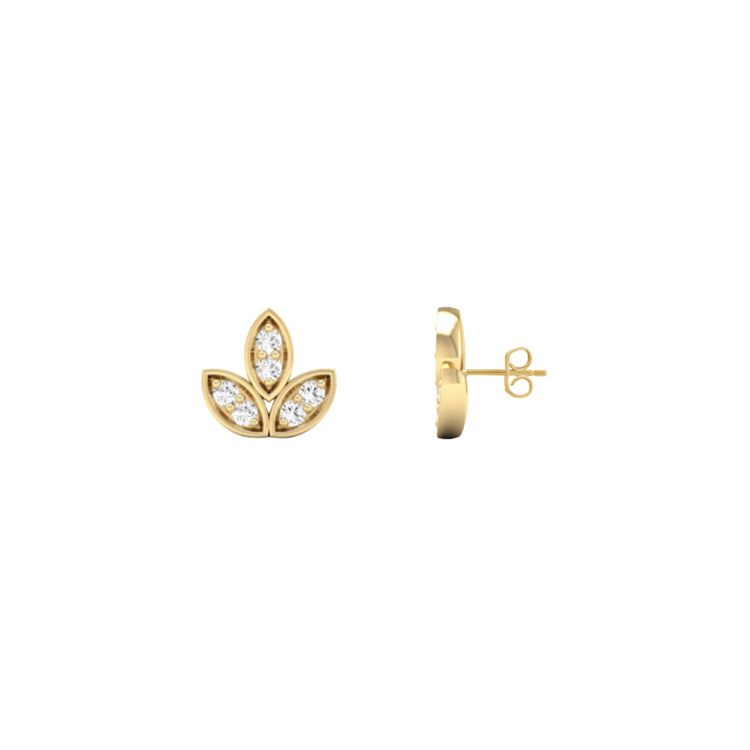 Diamond Leaf Studs – Henri Noël
