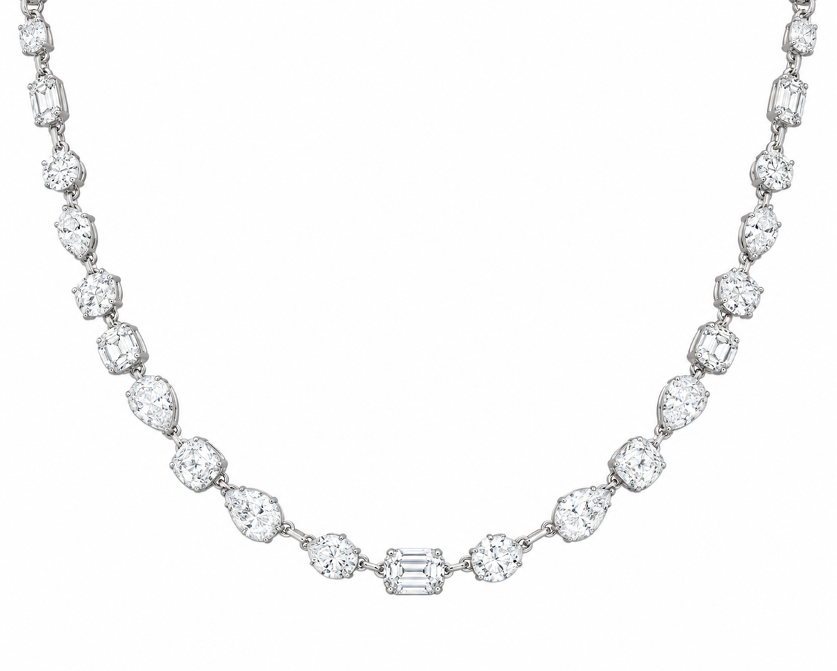 Multi Diamond Shaped Tennis Necklace