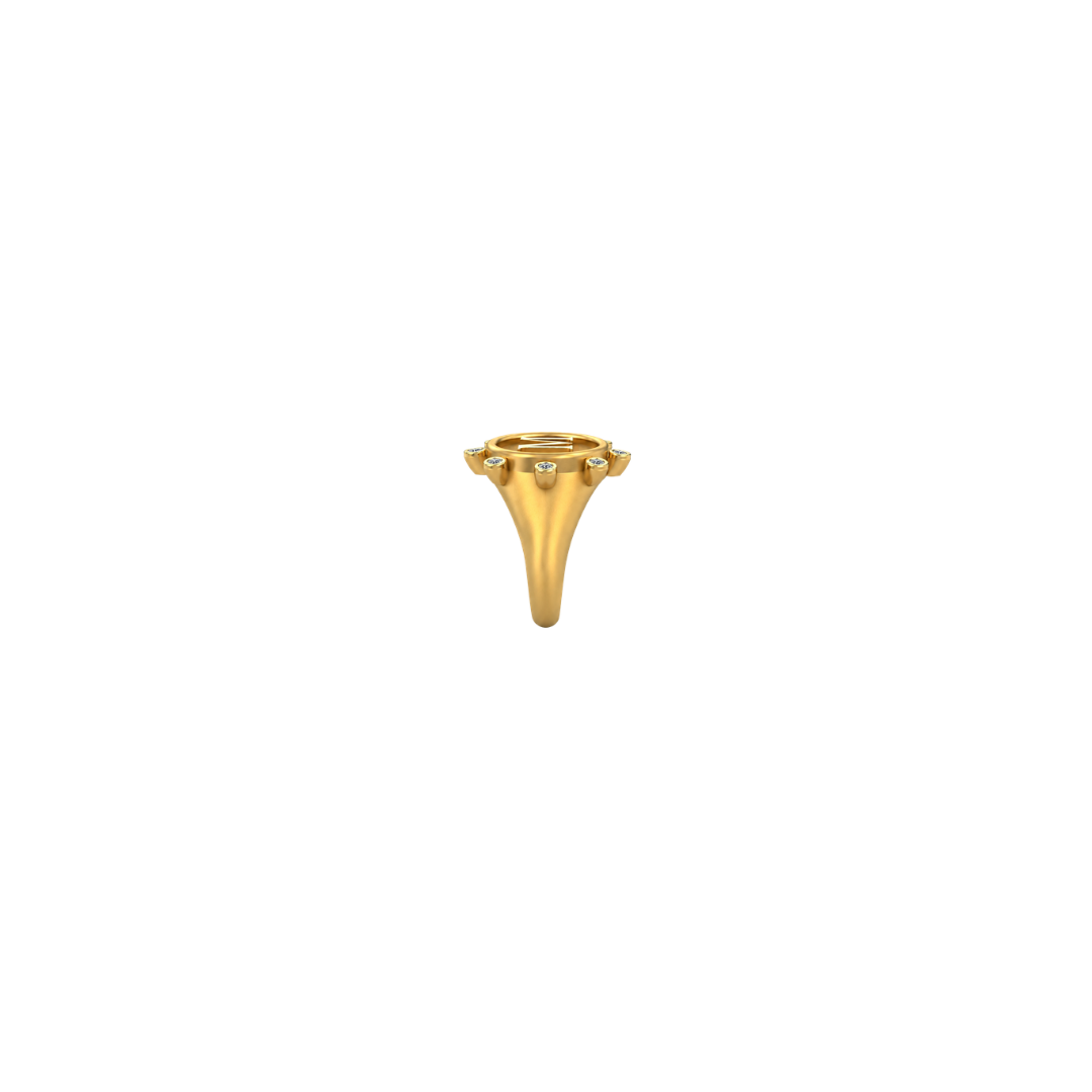 Diamond Sun Initial Pinky Ring – Henri Noël