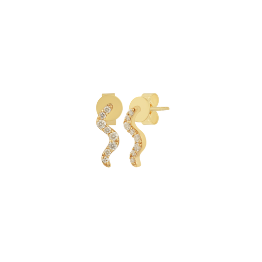 Diamond Wavy Line Drop Earrings – Henri Noël
