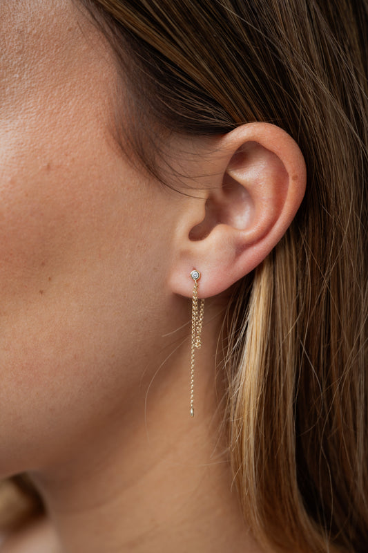 Diamond Bezel Chain Drops – Henri Noël