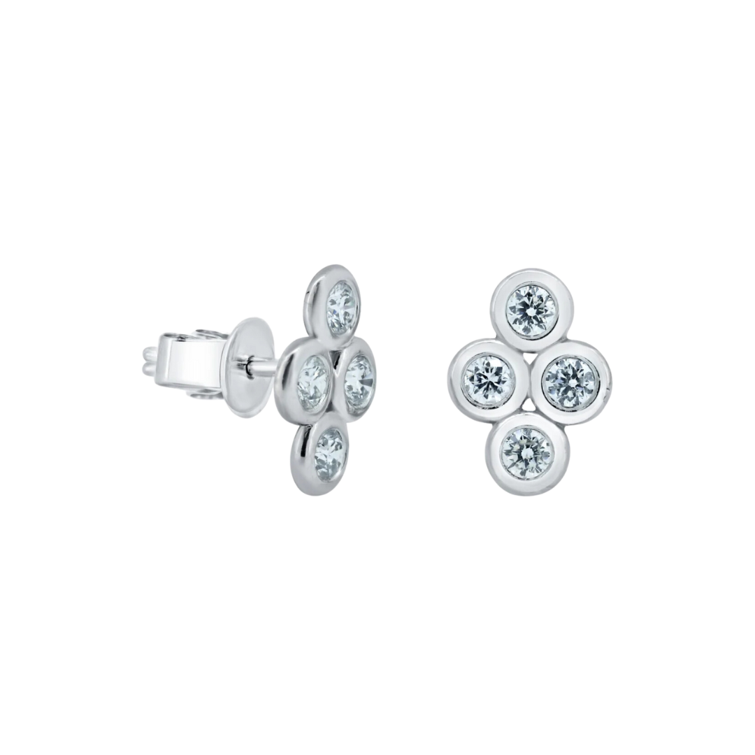 Diamond Bezel Cluster Studs – Henri Noël