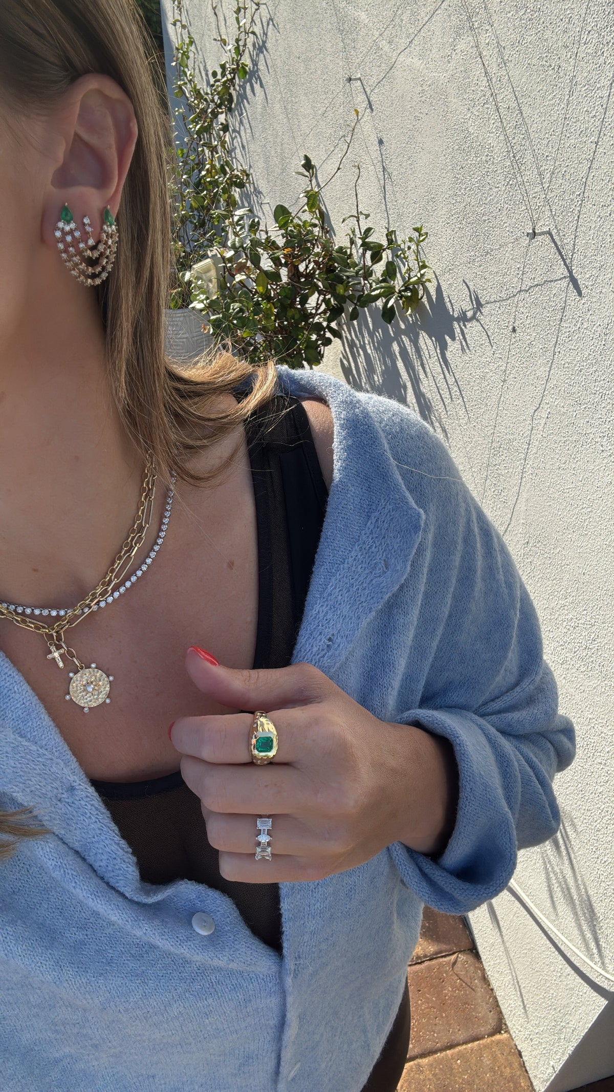 Diamond Bezel Cross Charm – Henri Noël