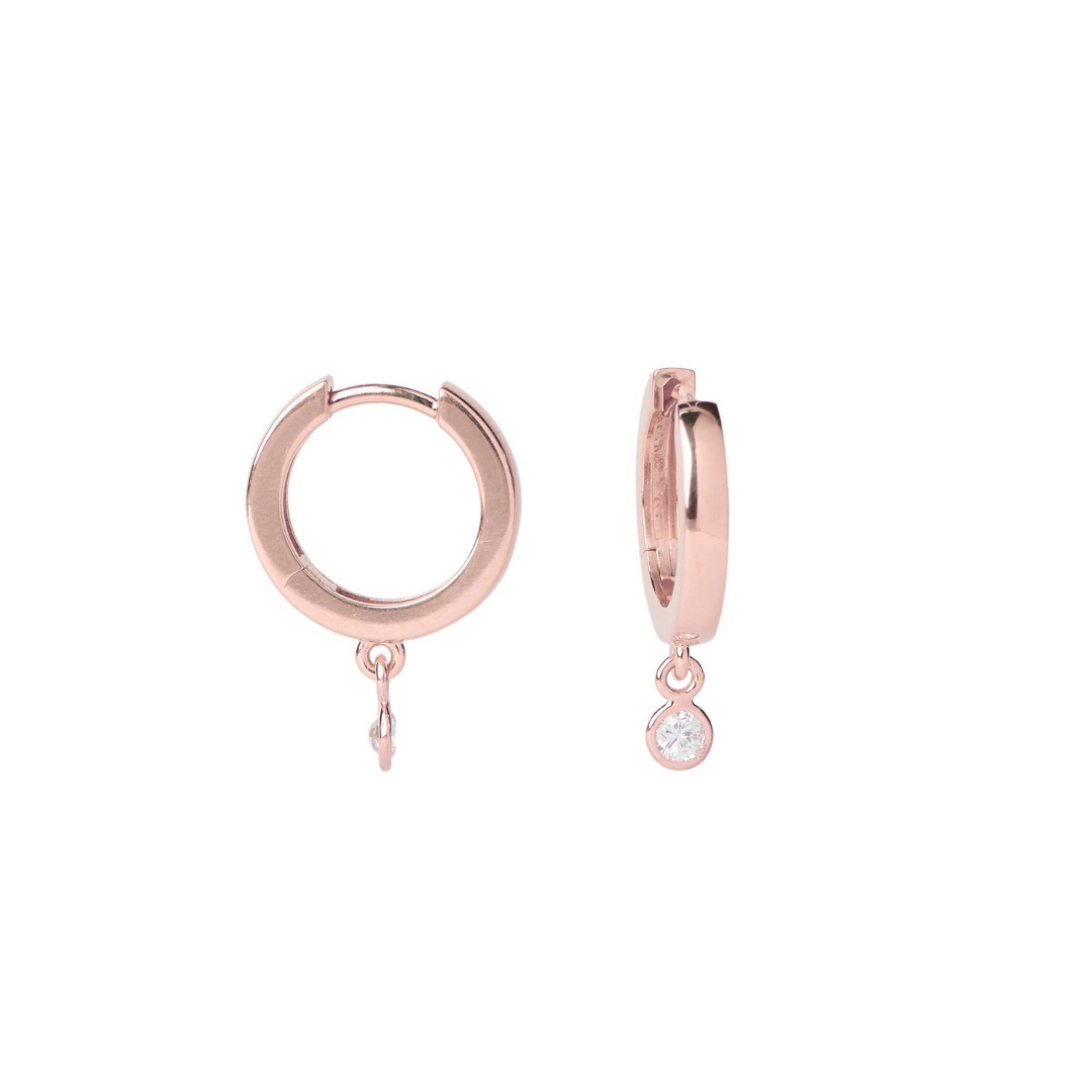 Diamond Bezel Drop Hoop Earrings – Henri Noël