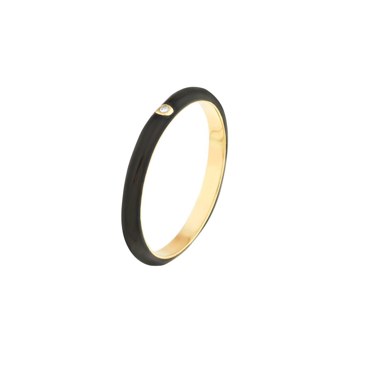 Diamond Bezel Enamel Ring – Henri Noël