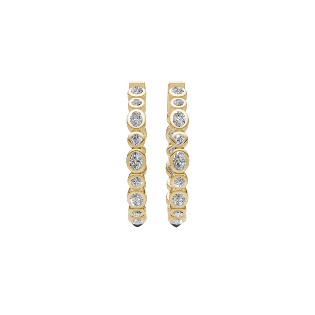 Diamond  Bezel Hoops – Henri Noël
