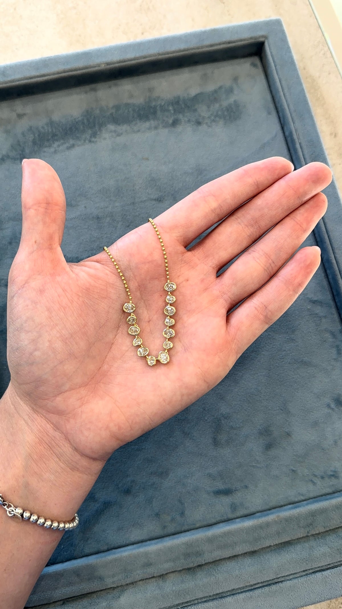 Diamond Bezel Oval Necklace – Henri Noël