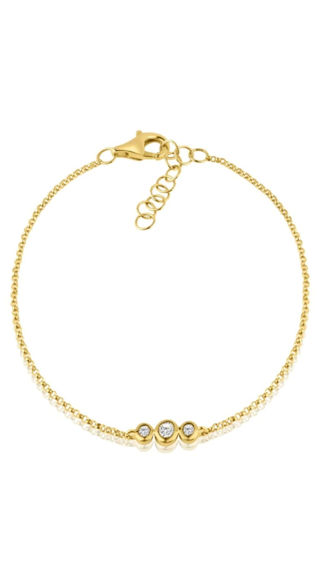 Diamond Bezel Set Trio Bracelet – Henri Noël
