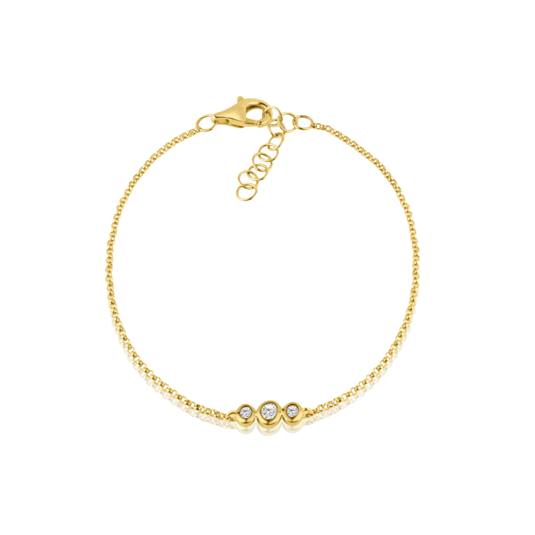 Diamond Bezel Set Trio Bracelet – Henri Noël