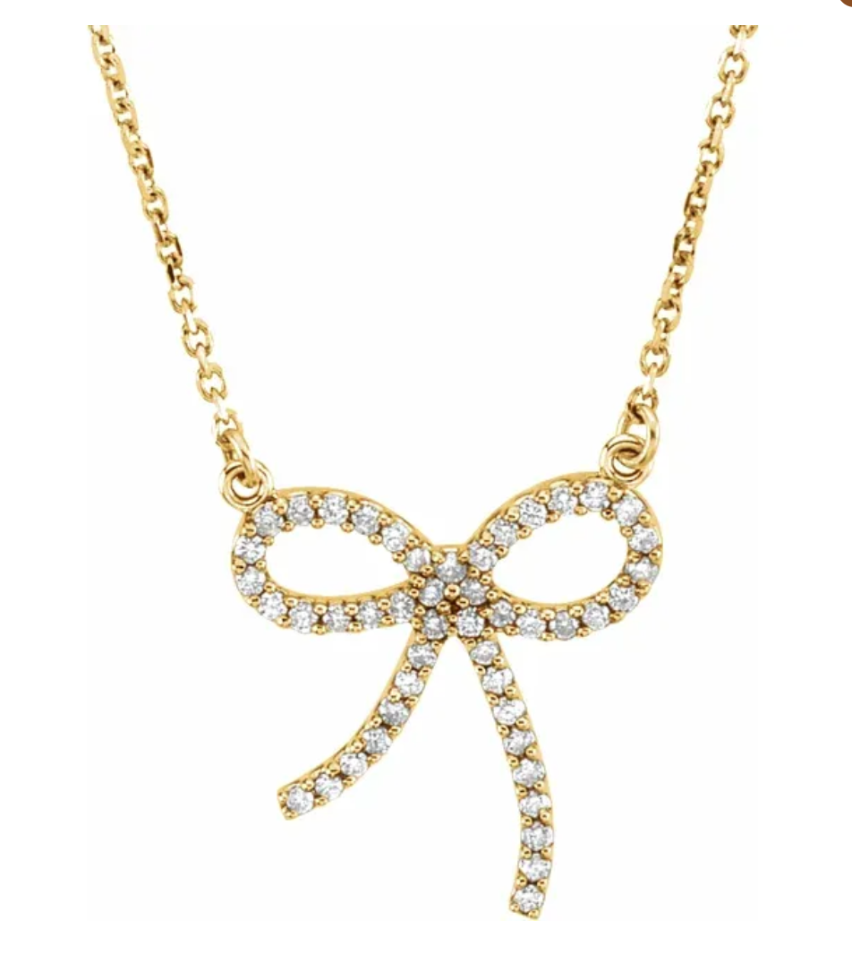 Diamond Bow Necklace – Henri Noël