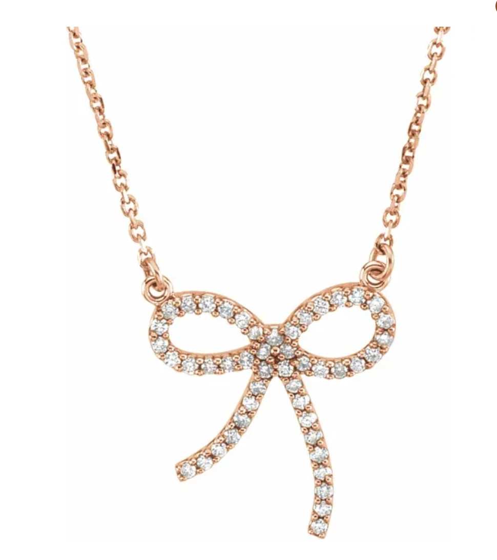 Diamond Bow Necklace – Henri Noël