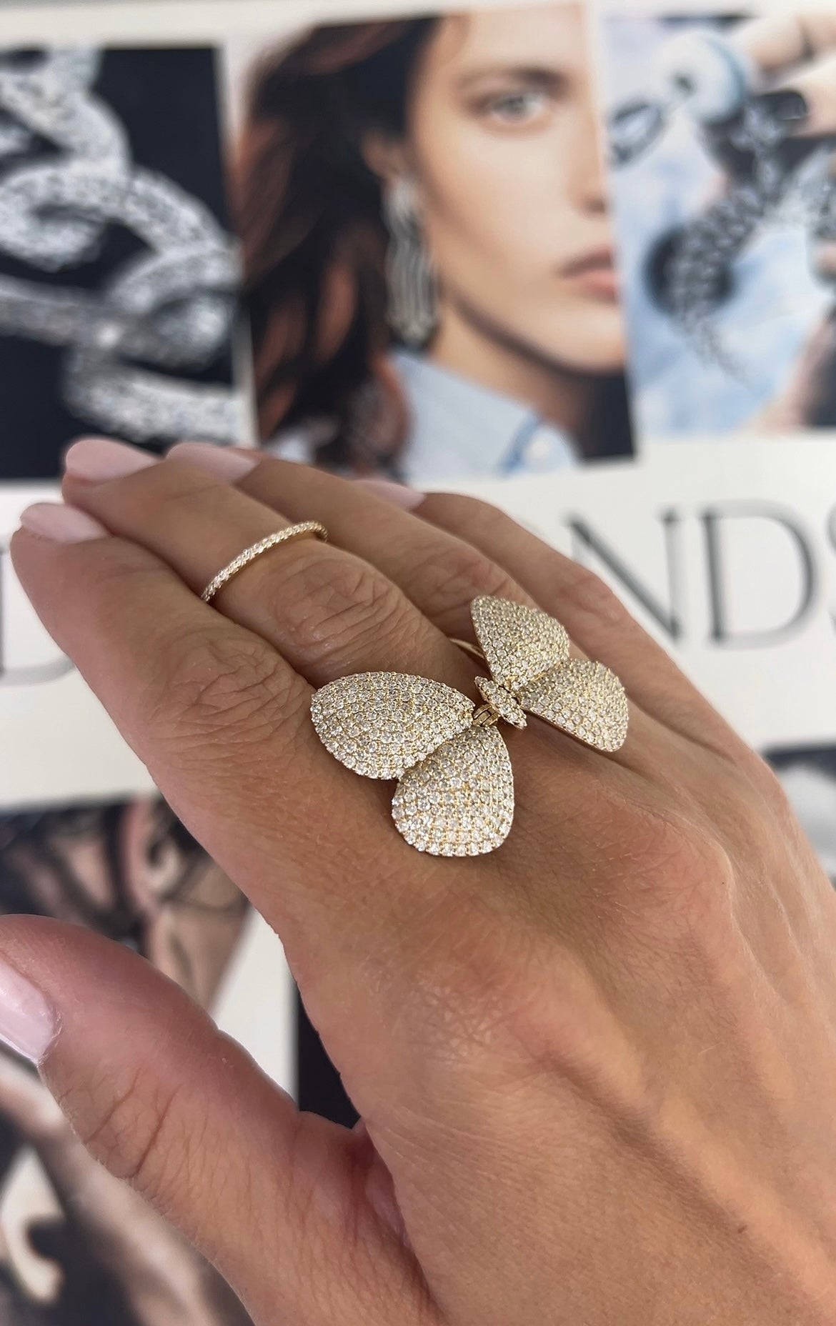Diamond Butterfly Ring – Henri Noël