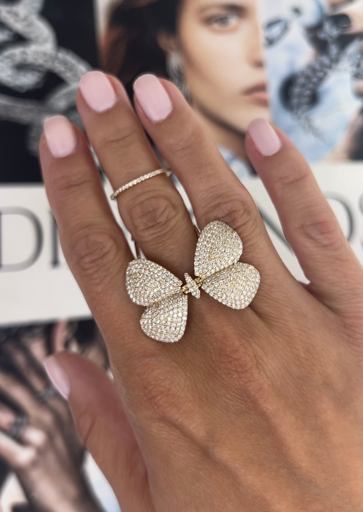 Diamond Butterfly Ring – Henri Noël