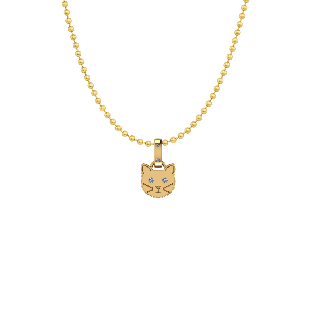 Diamond Cat Pendant Necklace – Henri Noël