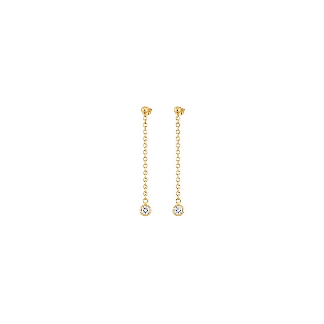 Diamond Chain Drop Earrings – Henri Noël