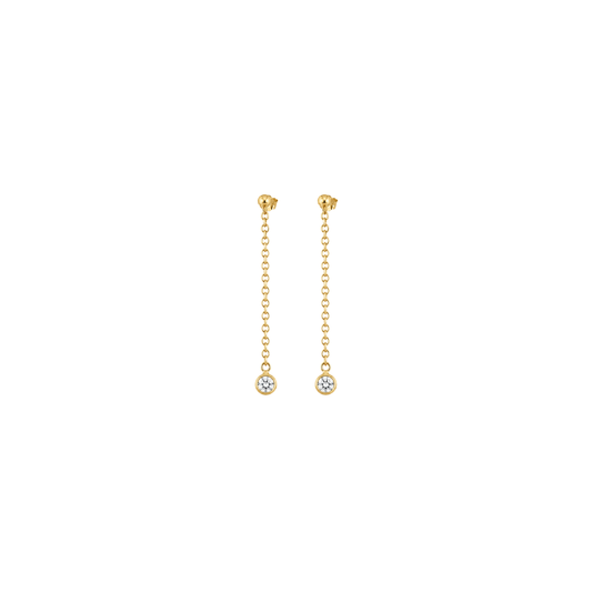 Diamond Chain Drop Earrings – Henri Noël