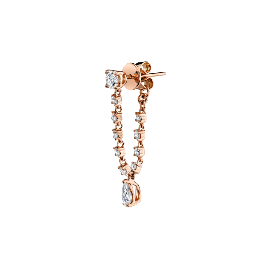 Diamond Chain Pear Drop Earrings – Henri Noël