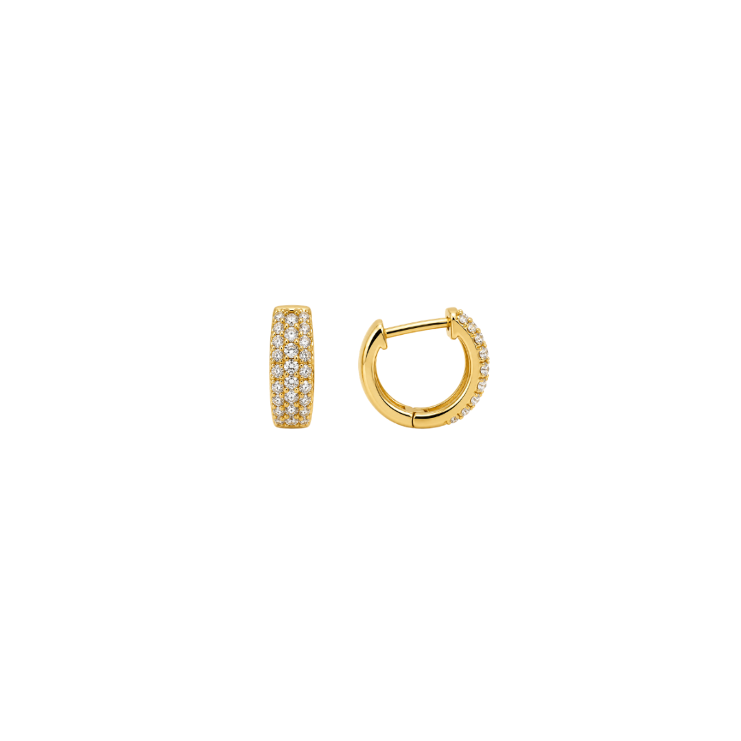 Diamond Chunky Huggie Earrings