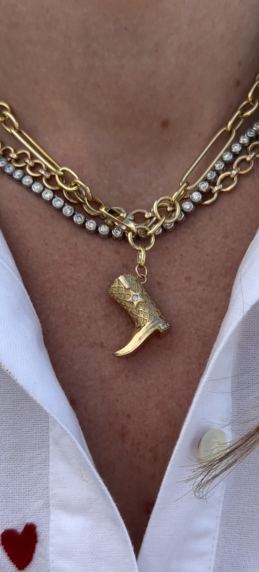 Diamond Cowgirl Boot Necklace – Henri Noël