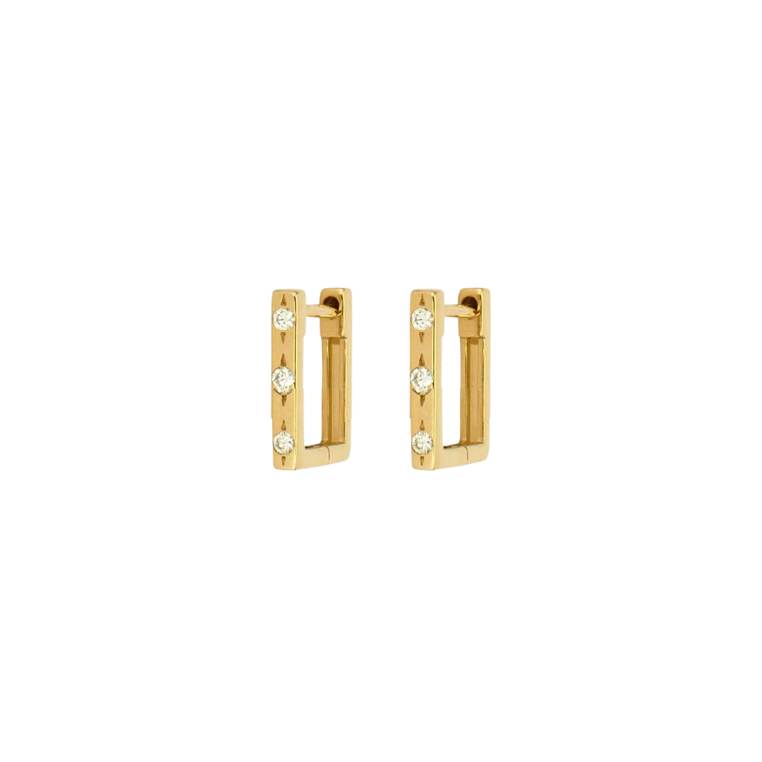 Diamond Flush-Set Box Hoops – Henri Noël